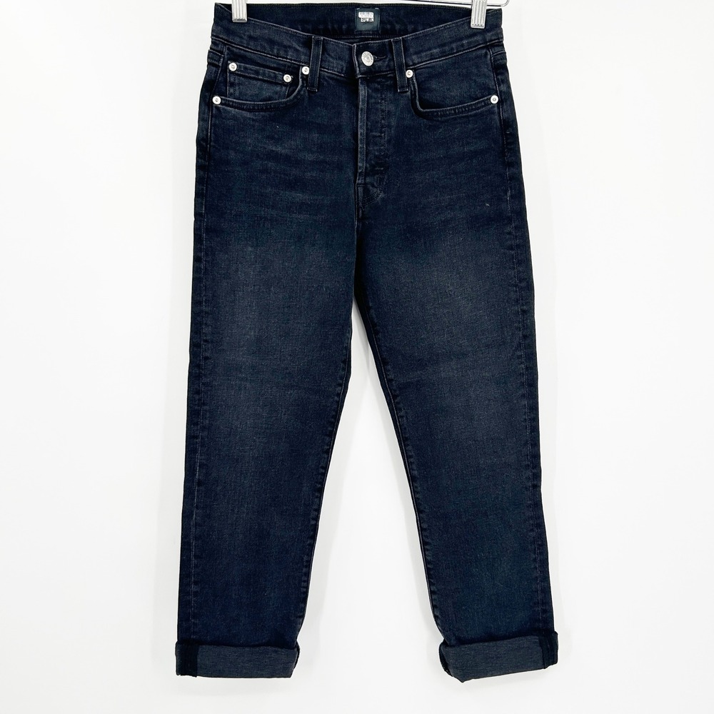 EDWIN Womens Hana Goth Organic Cotton Blend Straight Leg‎ Cuffed Denim Jeans 26